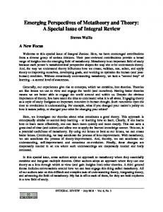 Emerging Perspectives of Metatheory and Theory: A ... - Integral Review