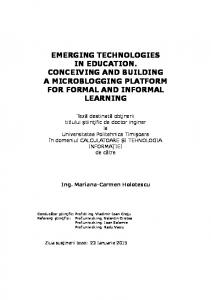 emerging technologies in education. conceiving ...