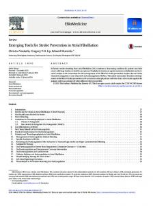 Emerging Tools for Stroke Prevention in Atrial Fibrillation - EBioMedicine