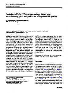 Emissions of SO2, NOx and particulates from a pipe manufacturing ...