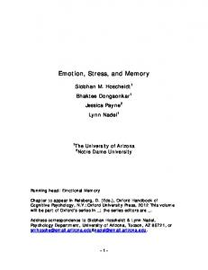 Emotion, Stress, and Memory