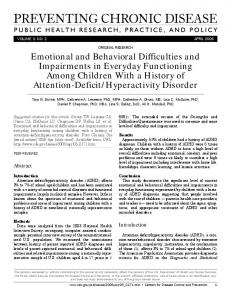 Emotional and behavioral difficulties and impairments in everyday ...