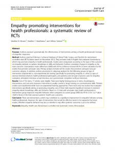 Empathy promoting interventions for health professionals - Springer Link