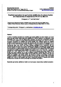 Empirical expressions for gas hydrate stability law, its ... - CiteSeerX