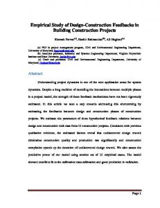 Empirical Study of Design-Construction Feedbacks in Building ...