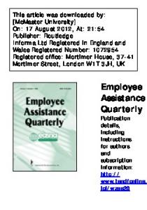 Employee Assistance Consortia