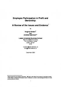 Employee Participation in Profit and Ownership - CiteSeerX