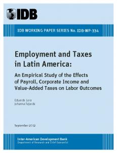 Employment and Taxes in Latin America: An Empirical ... - SSRN papers