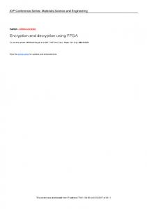 Encryption and decryption using FPGA