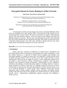 Encryption Scheme for Secure Routing in Ad Hoc Networks