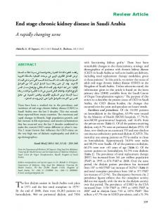 End stage chronic kidney disease in Saudi Arabia - Semantic Scholar