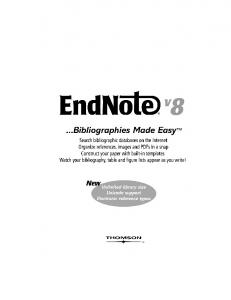 EndNote 8 for Windows Manual