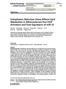 Endoplasmic Reticulum Stress Affects Lipid ... - Karger Publishers