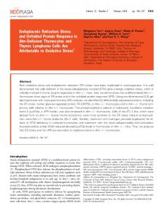 Endoplasmic Reticulum Stress and Unfolded Protein ... - Neoplasia