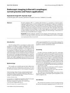 Endoscopic imaging in Barrett's esophagus - Semantic Scholar