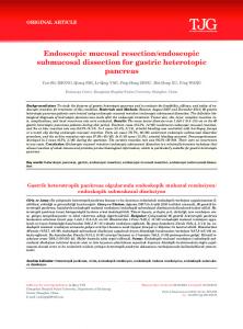 Endoscopic mucosal resection/endoscopic submucosal dissection for ...