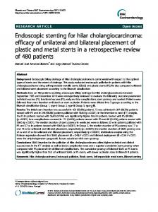 Endoscopic stenting for hilar cholangiocarcinoma ... - Springer Link