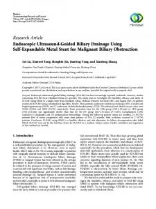 Endoscopic Ultrasound-Guided Biliary Drainage Using Self ...