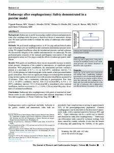 Endoscopy after esophagectomy: Safety ...