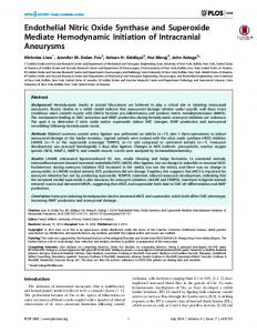 Endothelial Nitric Oxide Synthase and Superoxide Mediate ... - PLOS