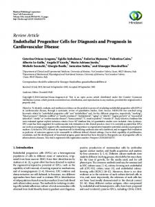 Endothelial Progenitor Cells for Diagnosis and Prognosis in ...