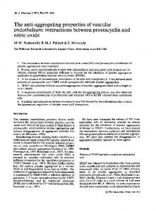 endothelium: interactions between prostacyclin and - Europe PMC