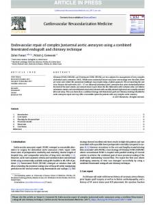 Endovascular repair of complex Juxtarenal aortic ...