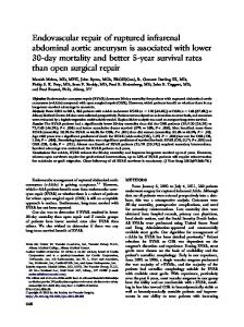 Endovascular repair of ruptured infrarenal abdominal aortic aneurysm ...