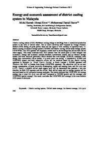 Energy and economic assessment of district cooling ...