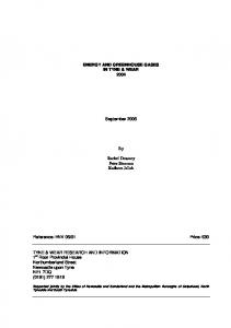ENERGY AND GREENHOUSE GASES IN TYNE ...