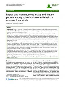 Energy and macronutrient intake and dietary pattern ... - BioMedSearch