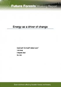 Energy as a driver of change - SLU