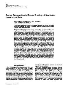 Energy Consumption in Copper Smelting: A New