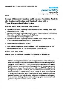 Energy Efficiency Evaluation and Economic Feasibility ... - MDPI