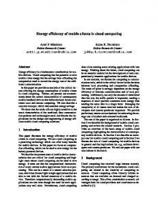 Energy efficiency of mobile clients in cloud computing - Usenix