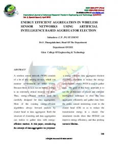 energy efficient aggregation in wireless sensor networks using ... - ijartet