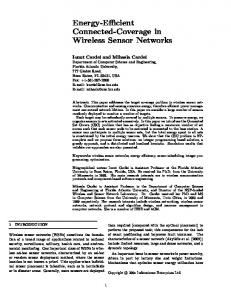 Energy-Efficient Connected-Coverage in Wireless Sensor ... - CiteSeerX