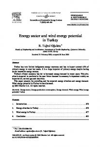 Energy sector and wind energy potential in Turkey - CiteSeerX