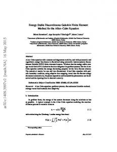 Energy Stable Discontinuous Galerkin Finite Element Method for the ...