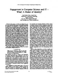 Engagement in Computer Science and IT - IEEE Computer Society