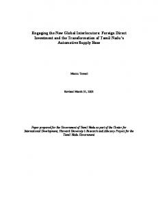 Engaging the New Global Interlocutors: Foreign Direct Investment and ...