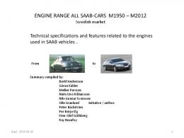 Engine specifications SAAB 900 Gen 1