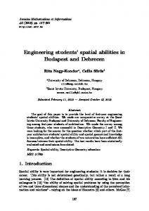 Engineering students' spatial abilities in Budapest and Debrecen