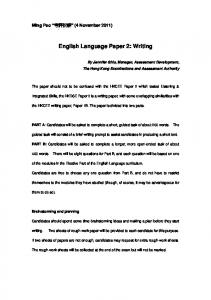 English Language Paper 2: Writing