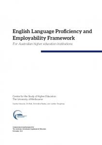 English Language Proficiency and Employability ... - Melbourne CSHE