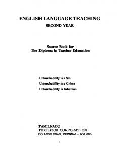 ENGLISH LANGUAGE TEACHING