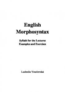 English Morphosyntax