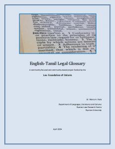 English-Tamil Legal Glossary
