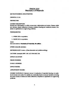 ENGR 2332 Mechanics of Materials