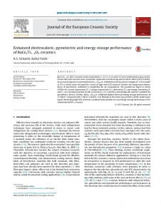 Enhanced electrocaloric, pyroelectric and energy